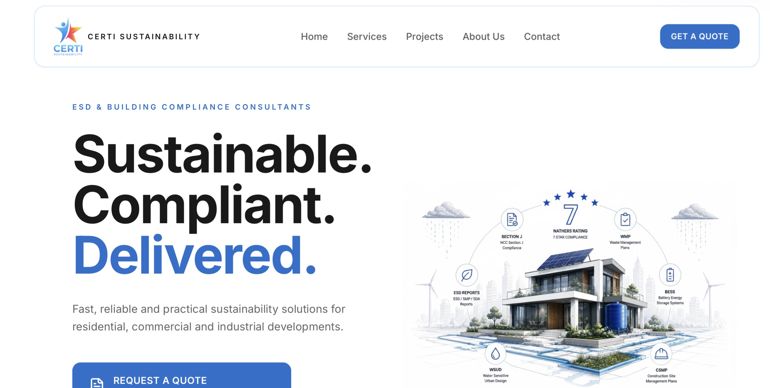 Certi Sustainability website screenshot