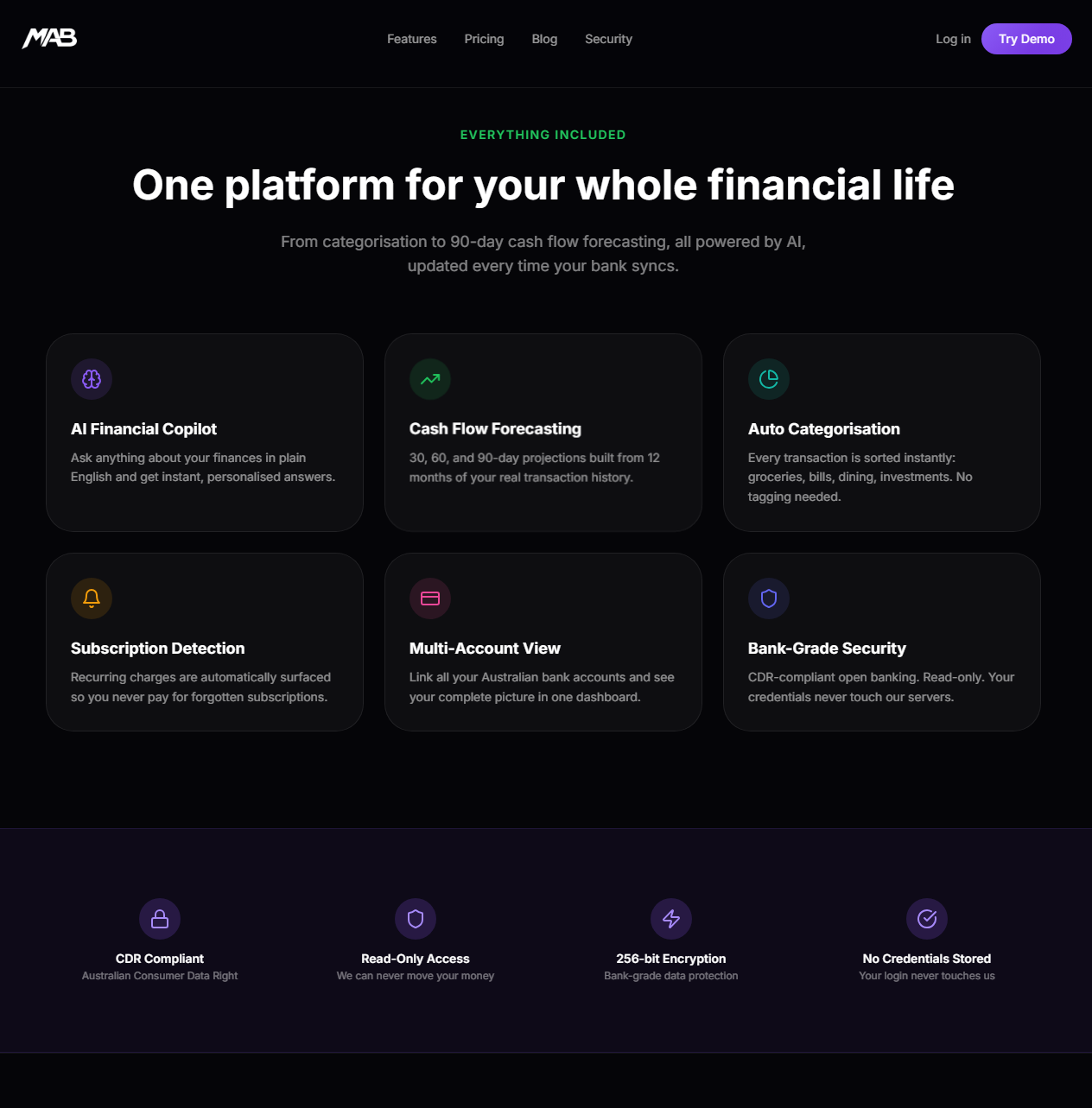 My AI Bank website screenshot